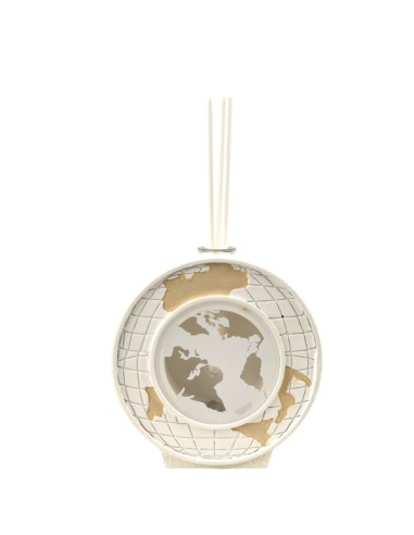 Celebration favour: scent diffuser globe, LED, globe, gold-tone deta