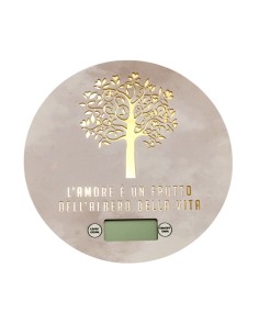 Souvenir de cérémonie : balance arbre de vie, rond, détails dorés – 