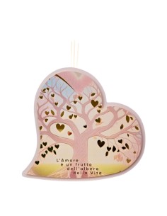 Bomboniera profumatore albero della vita, a cuore, dettagli dorati, 