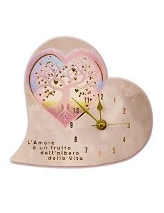 Bomboniera orologio albero della vita, a cuore, dettagli dorati – 19