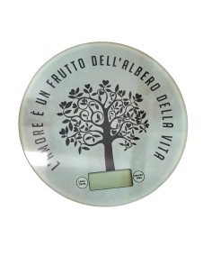 Bomboniera bilancia albero della vita, tondo, dettagli dorati – 19,5