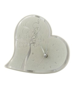 Souvenir de cérémonie : horloge arbre de vie, en cœur – 20,5 × 17,5 