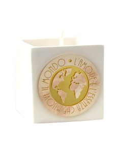 Celebration favour: candle globe, cube, gold-tone details – H.6 × 6 