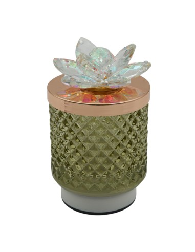Souvenir : lampe Prisma Diamond, avec strass, vert, détails dorés