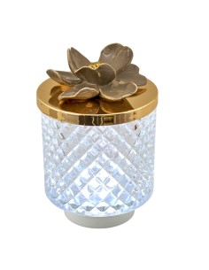 Favour: lamp Diamond with Capodimonte-style flower, taupe