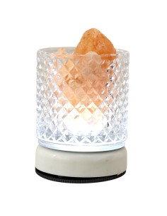 Favour: lamp Diamond, with pink salt, pink, small size – Ø 7 H 11 cm
