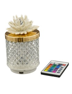 Bomboniera lampada Diamond con corallo decorativo, LED, panna