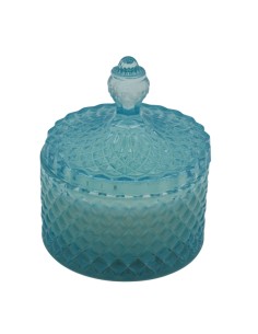 Bomboniera candela Prisma Diamond, bassa, azzurro, formato grande