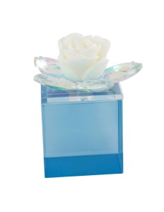 Favour: candle Prisma, with Iris star, maxi size, with wax rose