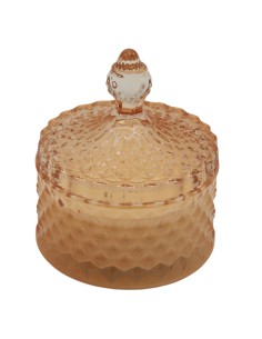 Bomboniera candela Prisma Diamond, bassa, salmone, formato grande