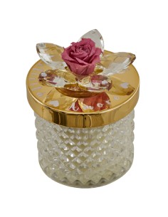 Kerze als Gastgeschenk: Diamond mit stabilisierter Rose in Cherry