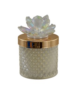 Bomboniera candela Diamond Iris, oro, piccola alta – H 11 × 7 × 7 cm