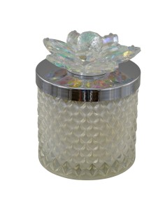 Bomboniera candela Diamond Iris, argento, media alta – H 13 × 8,5 ×