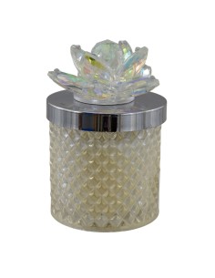 Candle favour: Diamond Iris, silver-tone, small tall – H 11 × 7 × 7