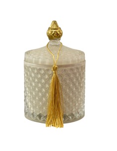 Bomboniera candela Diamond, visone, oro, media – Ø 8,5 H 14 cm