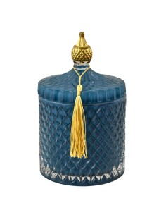 Bomboniera candela Diamond, verde, oro, grande – Ø 10,5 H 17,5 cm