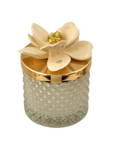 Candle favour: Diamond Capodimonte Punto Oro, mink beige