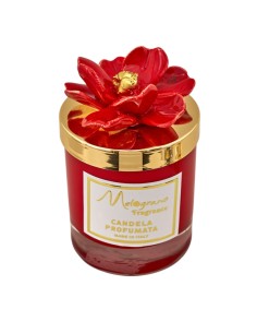 Bougie souvenir : lisse Capodimonte Punto Oro, rouge, doré, petit