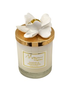 Bougie souvenir : lisse Capodimonte Punto Oro, blanc, doré, format