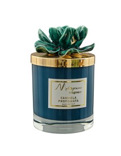 Candle favour: smooth Capodimonte, green, large – Ø 8,8 H 14 cm