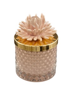 Bomboniera candela Diamond con corallo decorativo, cipria, media