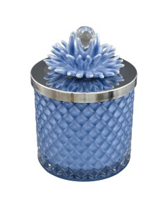 Bougie souvenir : Diamond avec corail décoratif, bleu, grand format