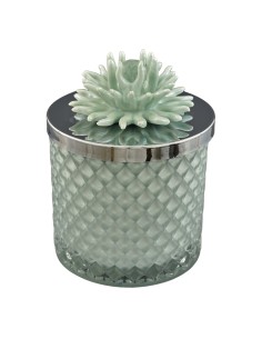 Bomboniera candela Diamond con corallo decorativo, verde, grande