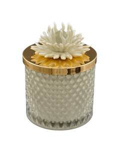 Bomboniera candela Diamond con corallo decorativo, visone, grande