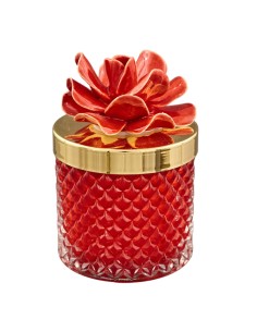 Bomboniera candela Diamond Capodimonte, rosso, piccola – Ø 6,8 H