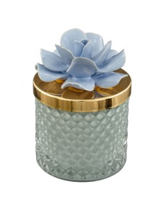 Candle favour: Diamond Capodimonte, dusty blue, medium – Ø 8,5 H 11