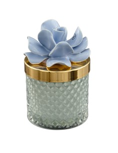 Kerze als Gastgeschenk: Diamond Capodimonte, taubenblau, klein – Ø
