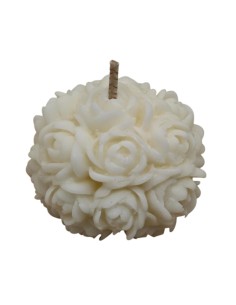 Kerze als Gastgeschenk: Rosenkugel – 90 g