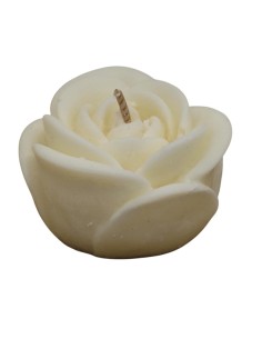 Kerze als Gastgeschenk: offene Rose, mittel – 90 g