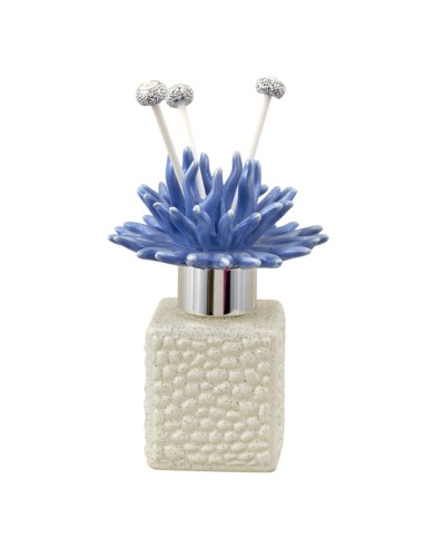 Diffuser favour: with decorative coral, Bolle, blue, glitter, 100 ml
