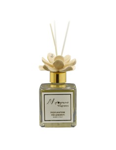 Diffuser favour: with Capodimonte-style rose, hazelnut, 200 ml – H