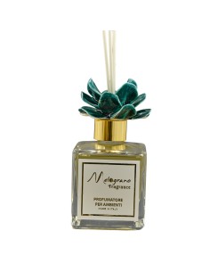 Diffuser favour: with Capodimonte-style rose, green, 200 ml – H 9,5