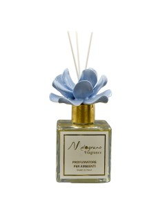 Diffuseur souvenir : avec rose style Capodimonte, bleu grisé, 500