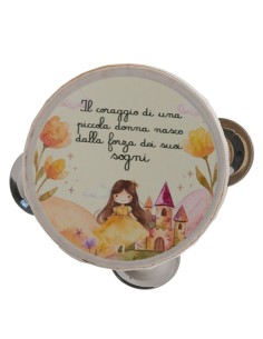 Bomboniera tamburello decorativo principessa Luce – Ø 10 cm