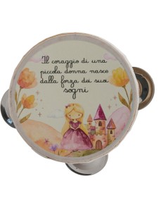 Decorative tambourine favour: princess Bea – Ø 10 cm