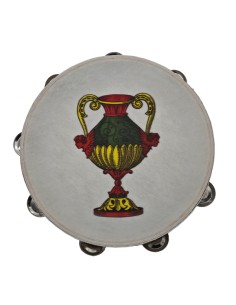 Decorative tambourine favour: Sicilian ace of cups – Ø 25 cm