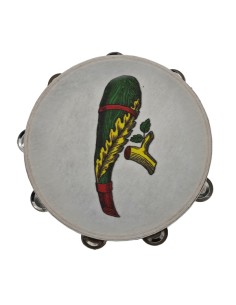 Decorative tambourine favour: Sicilian ace of batons – Ø 25 cm