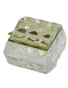 Kristallkästchen als Gastgeschenk, Prisma, grün – 9,5 × 9,5 H 6 cm