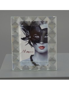 Crystal photo frame favour, Quadrati GR 1F, 10 × 15 cm, with box