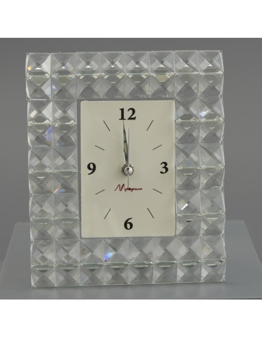 Bomboniera orologio in cristallo, Quadrati PC D/F, con scatola – 15
