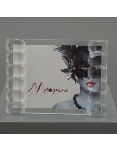 Crystal photo frame favour, Rettangoli GR, one row, horizontal, 18