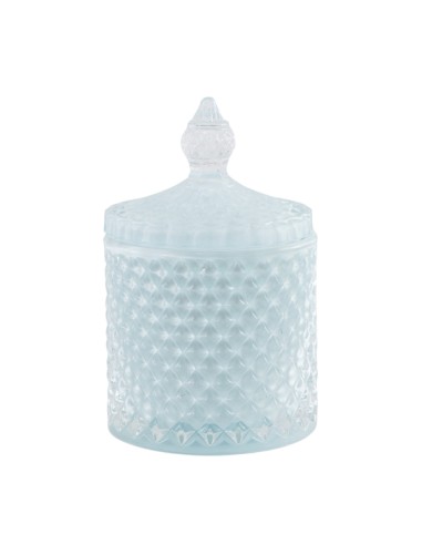 Glass box favour, light blue, tall, medium – Ø 8,5 H 14 cm