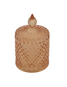 Glass box favour, Prisma, salmon pink, tall, small – Ø 7 H 11 cm