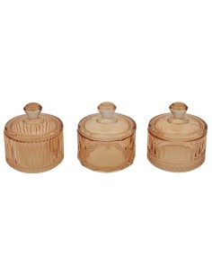 Small Prisma glass box favour, salmon pink, 3 assorted designs – 6