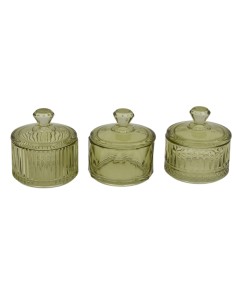 Kleine Prisma-Glasdose als Gastgeschenk, grün, 3 sortierte
