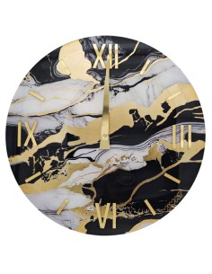 Runde Wanduhr Black Marble – Ø 60 cm